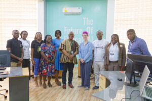 Prof. Catherine Holloway (4th from right) and the RAIL team in a group photograph