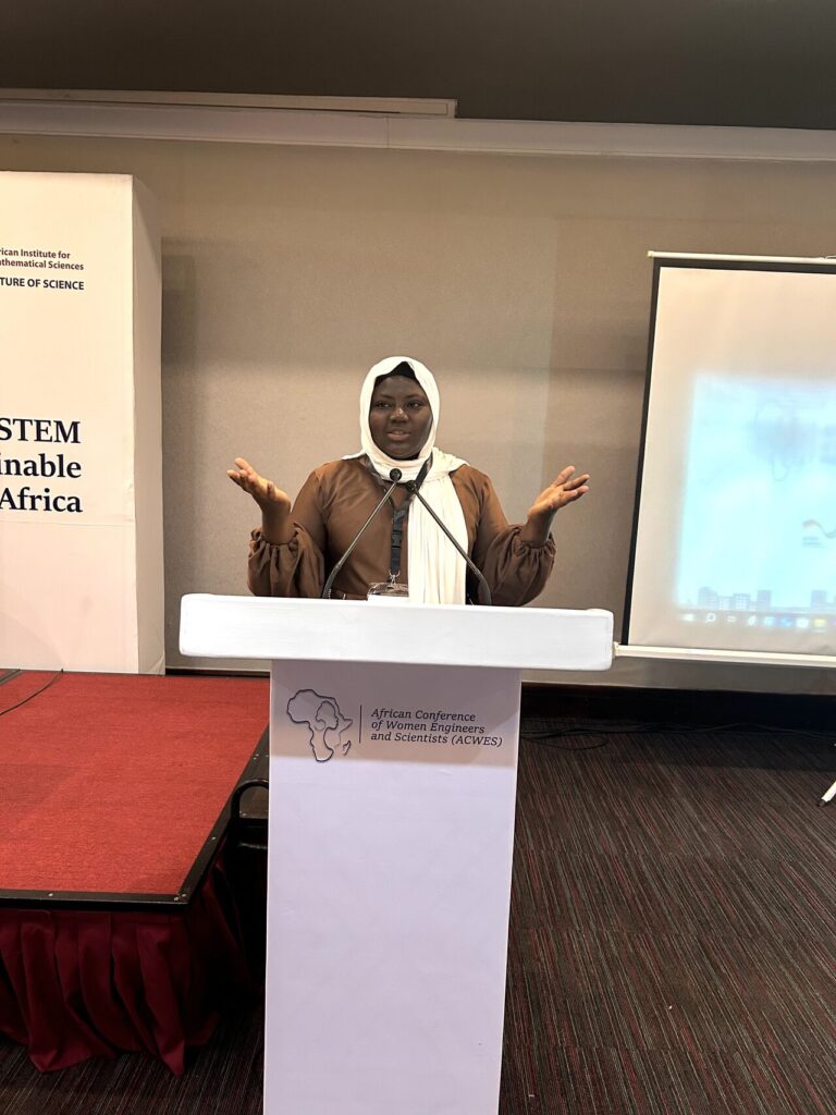 Amina Salifu's presentation at an AI conference